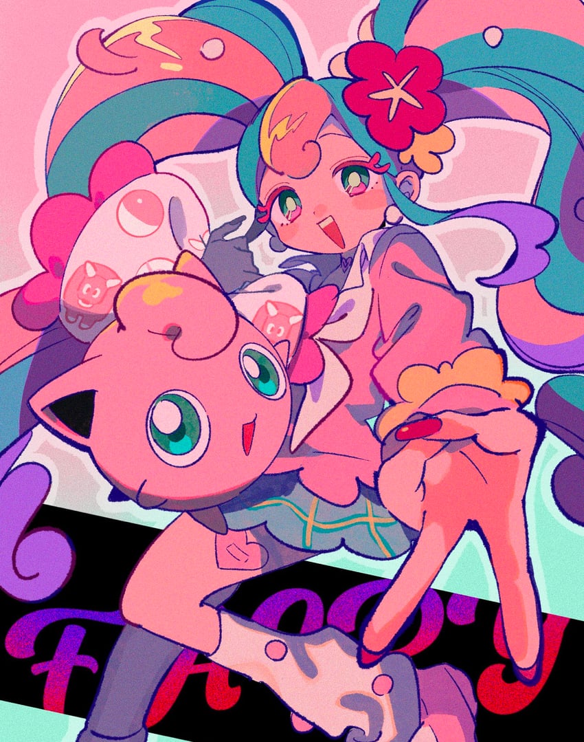 hatsune miku, jigglypuff, fairy miku, and bull sprite (pokemon and 2 more) drawn by ok_ko19