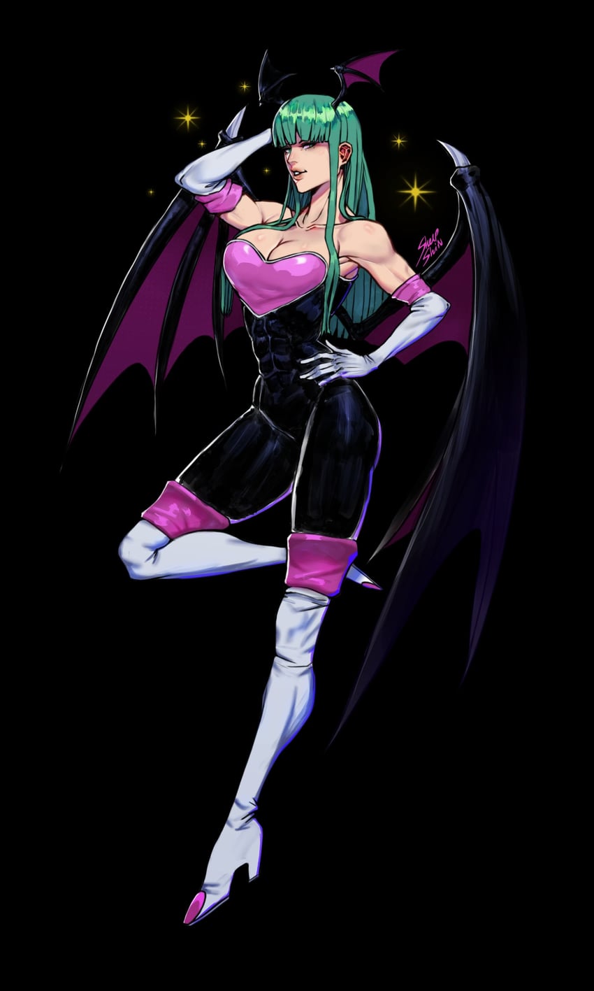 morrigan aensland and rouge the bat (sonic and 1 more) drawn by sheep_shin