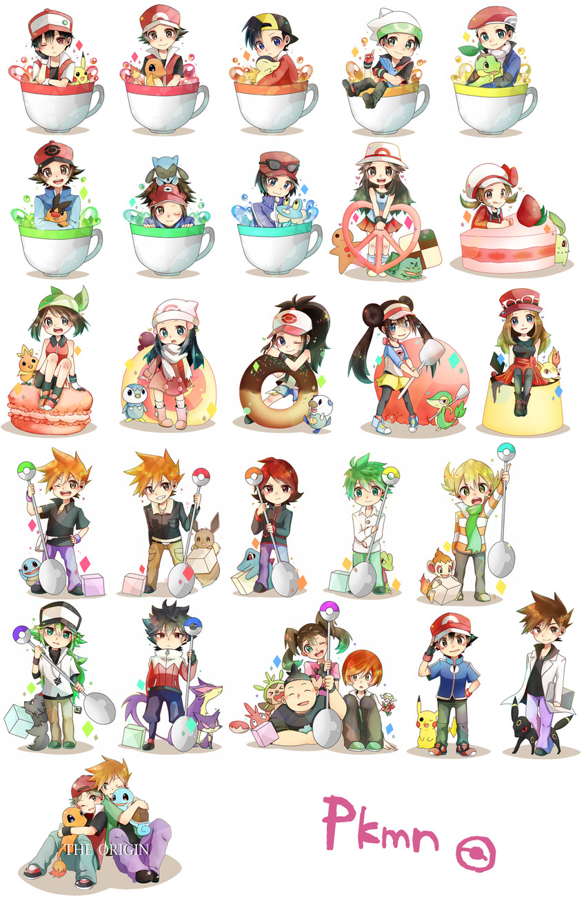 pikachu, dawn, may, rosa, hilda, and 45 more (pokemon and 11 more) drawn by yuusa-y