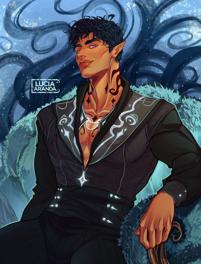 rhysand (a court of thorns and roses) drawn by luciaarandart