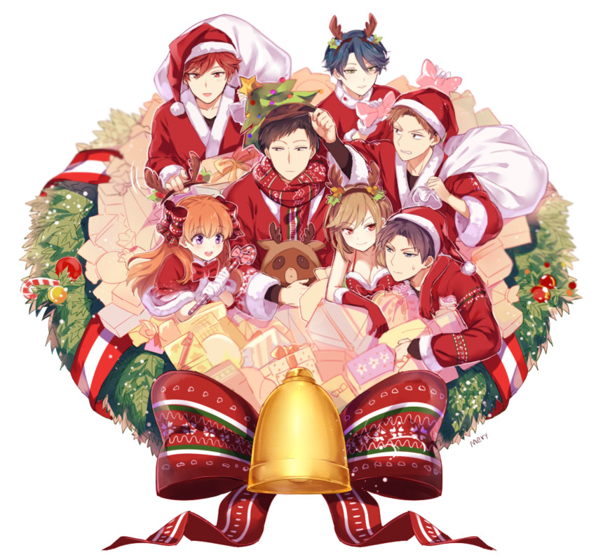 sakura chiyo, kashima yuu, nozaki umetarou, hori masayuki, mikoshiba mikoto, and 2 more (gekkan shoujo nozaki-kun) drawn by mery_(yangmalgage)