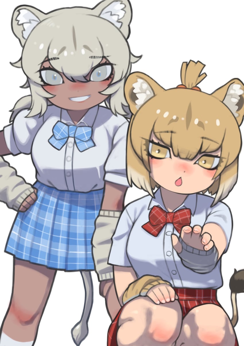 transvaal lion and masai lion (kemono friends and 1 more) drawn by rinx
