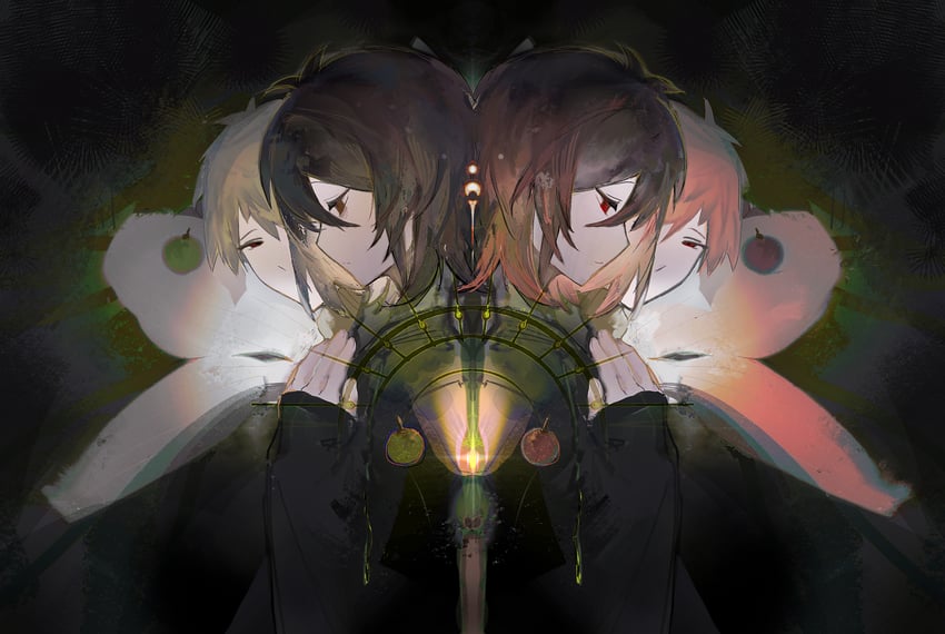 atou haruki, isoi haruki, and origin alpha (saibou shinkyoku) drawn by heibaihuabing