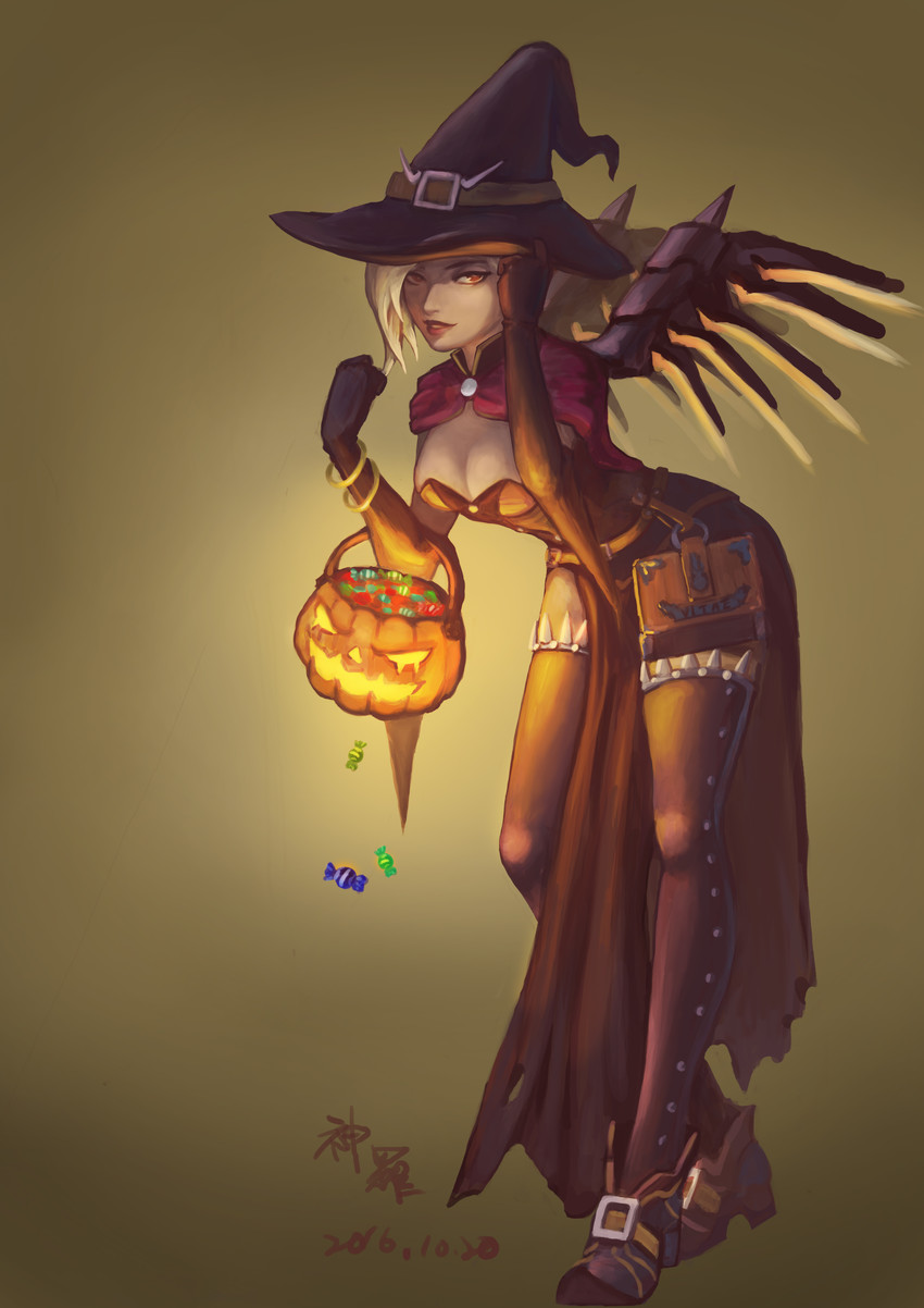 mercy and witch mercy (overwatch and 1 more) drawn by shinra_(baby80526)