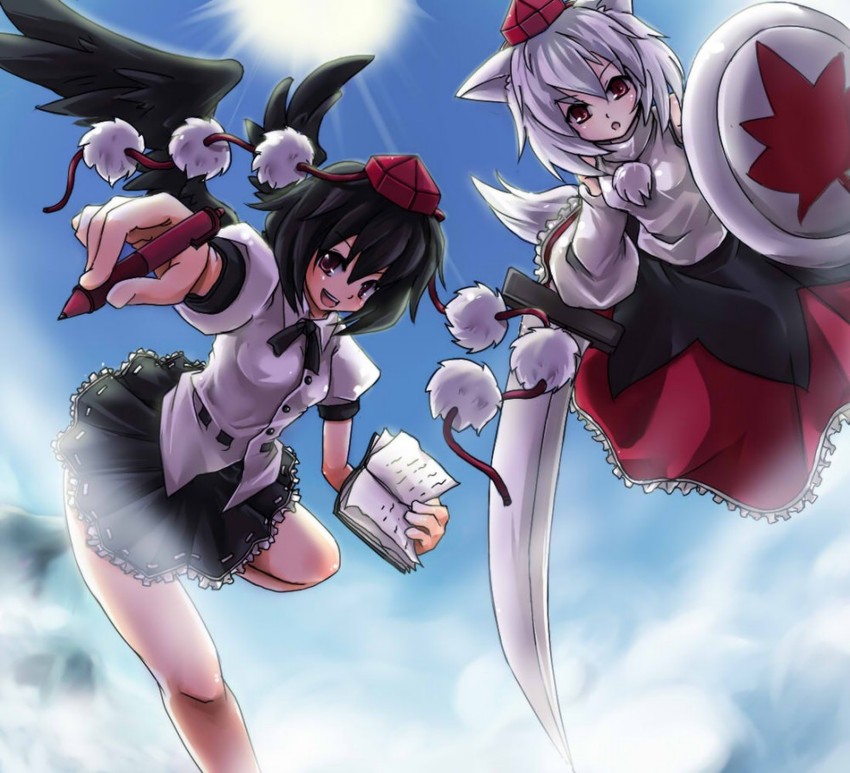 shameimaru aya and inubashiri momiji (touhou) drawn by sw_(stevew)