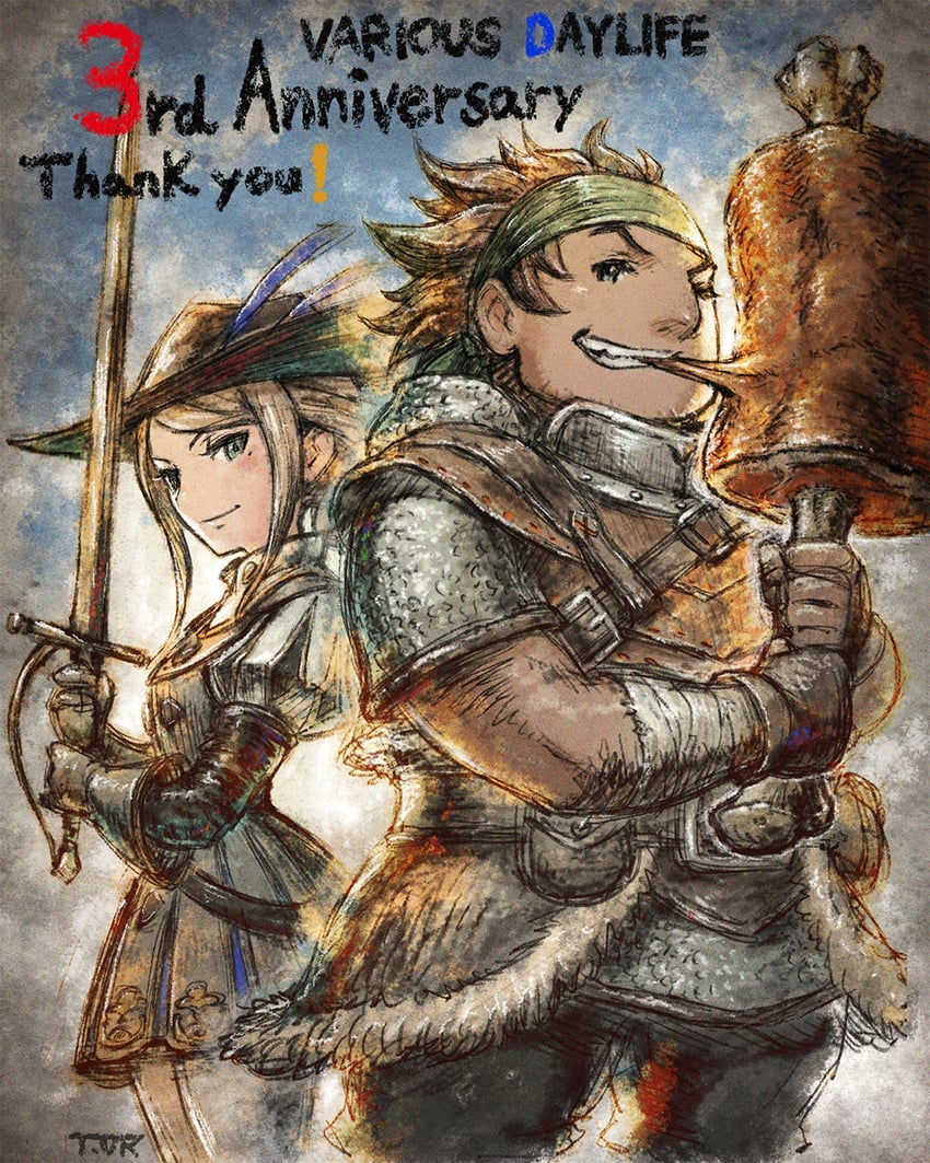 bruno sistina and adelaide chival (various daylife) drawn by urushihara_(square_enix)