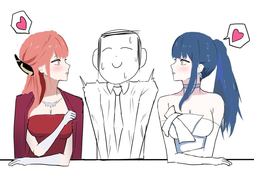 sensei, doodle sensei, aru, and saori (blue archive and 1 more) drawn by karimea