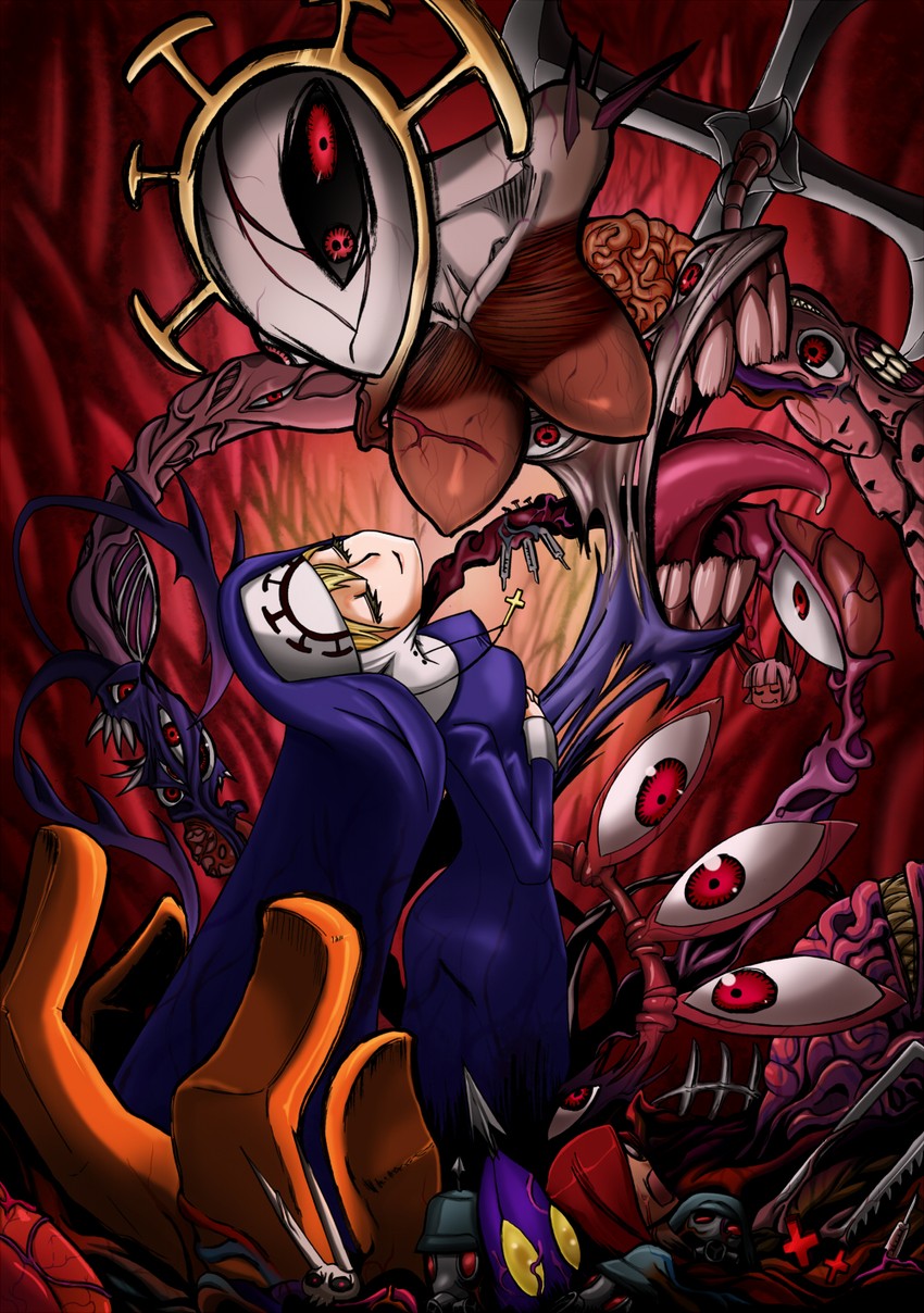 ms. fortune, parasoul, vice-versa, double, krieg, and 1 more (skullgirls) drawn by crouton_(artist)