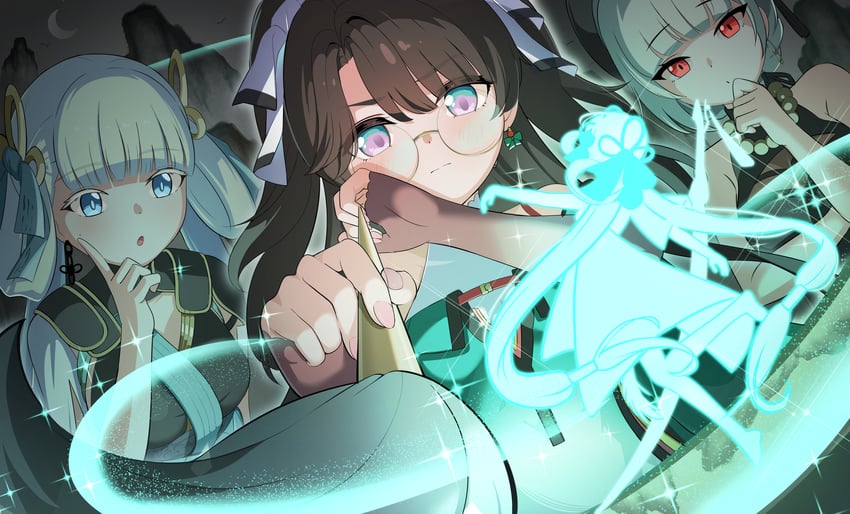 jinhsi, sanhua, and zhezhi (wuthering waves) drawn by rindou_ringdong