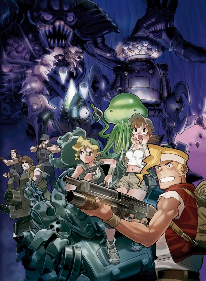 fio germi, kasamoto eri, ralf jones, clark still, marco rossi, and 2 more (metal slug and 1 more) drawn by senno_aki