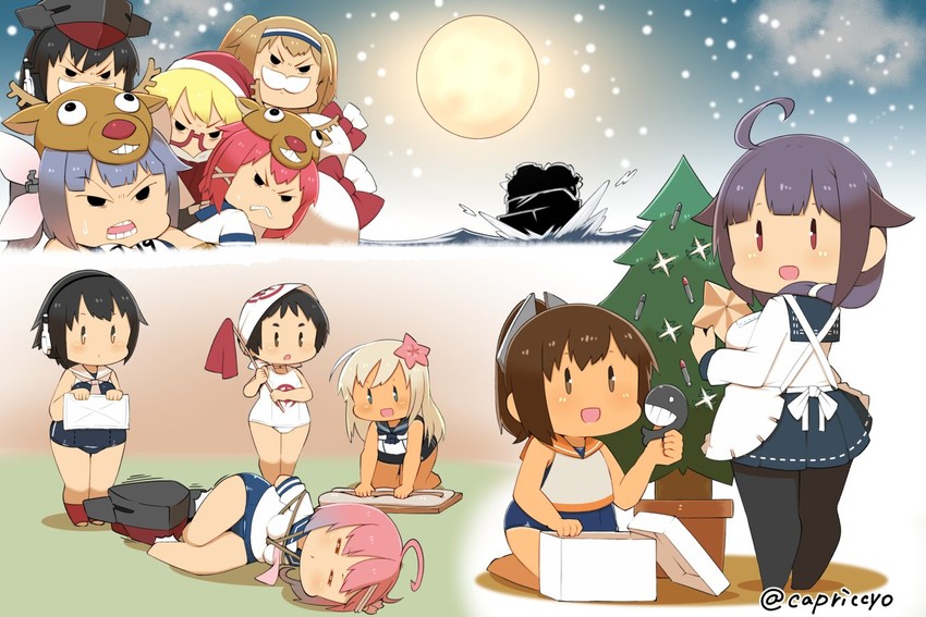 ro-500, i-19, i-58, i-401, taigei, and 6 more (kantai collection) drawn by capriccyo