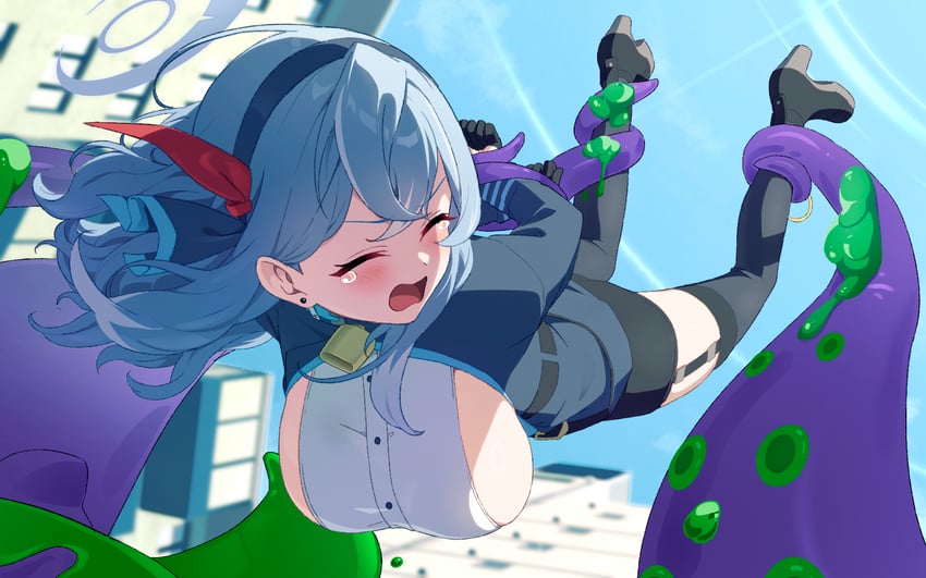 ako and pan-chan (blue archive) drawn by keita_(kta0)