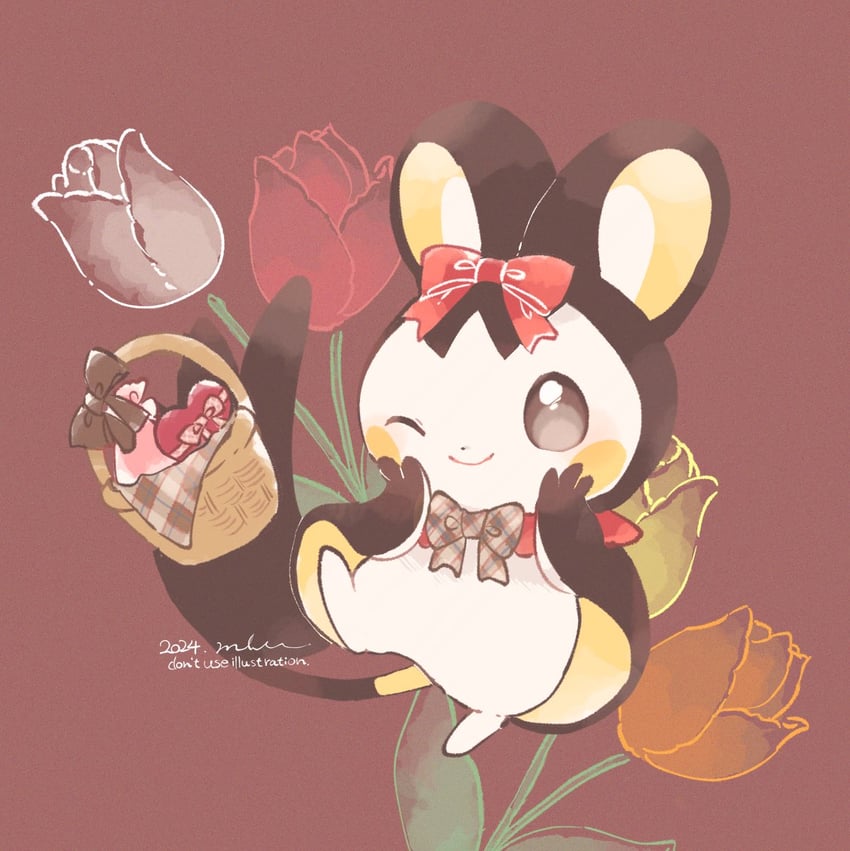 emolga (pokemon and 1 more) drawn by mkt_(buizu-miki)