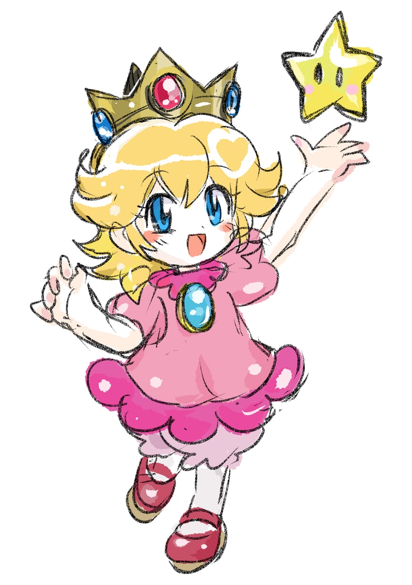 princess peach and baby peach (mario) drawn by rakugaki_shitagari-ya