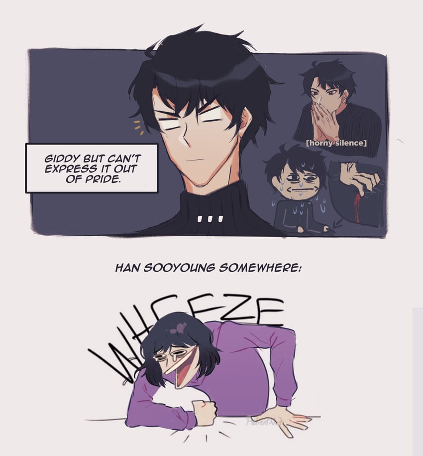 yoo joonghyuk and han sooyoung (omniscient reader's viewpoint) drawn by khustard