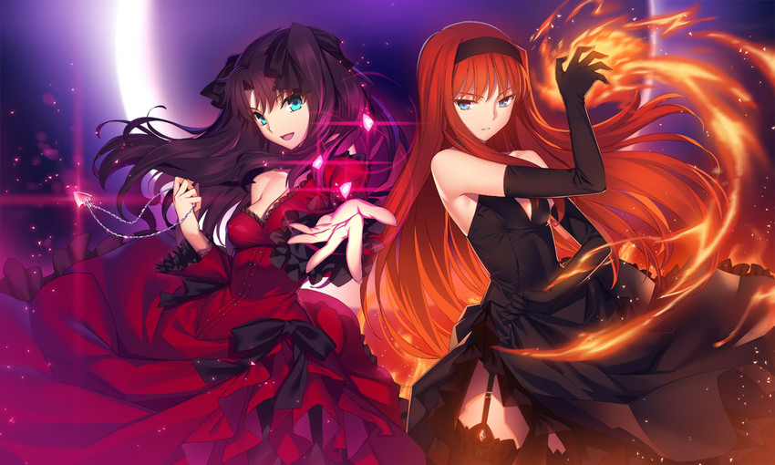 tohsaka rin, tohno akiha, vermillion akiha, and older edelfelt sister (fate and 3 more) drawn by yangsion