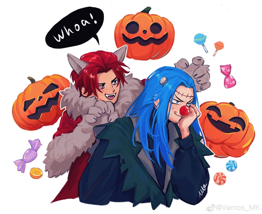shanks and buggy the clown (one piece) drawn by vamos_mk