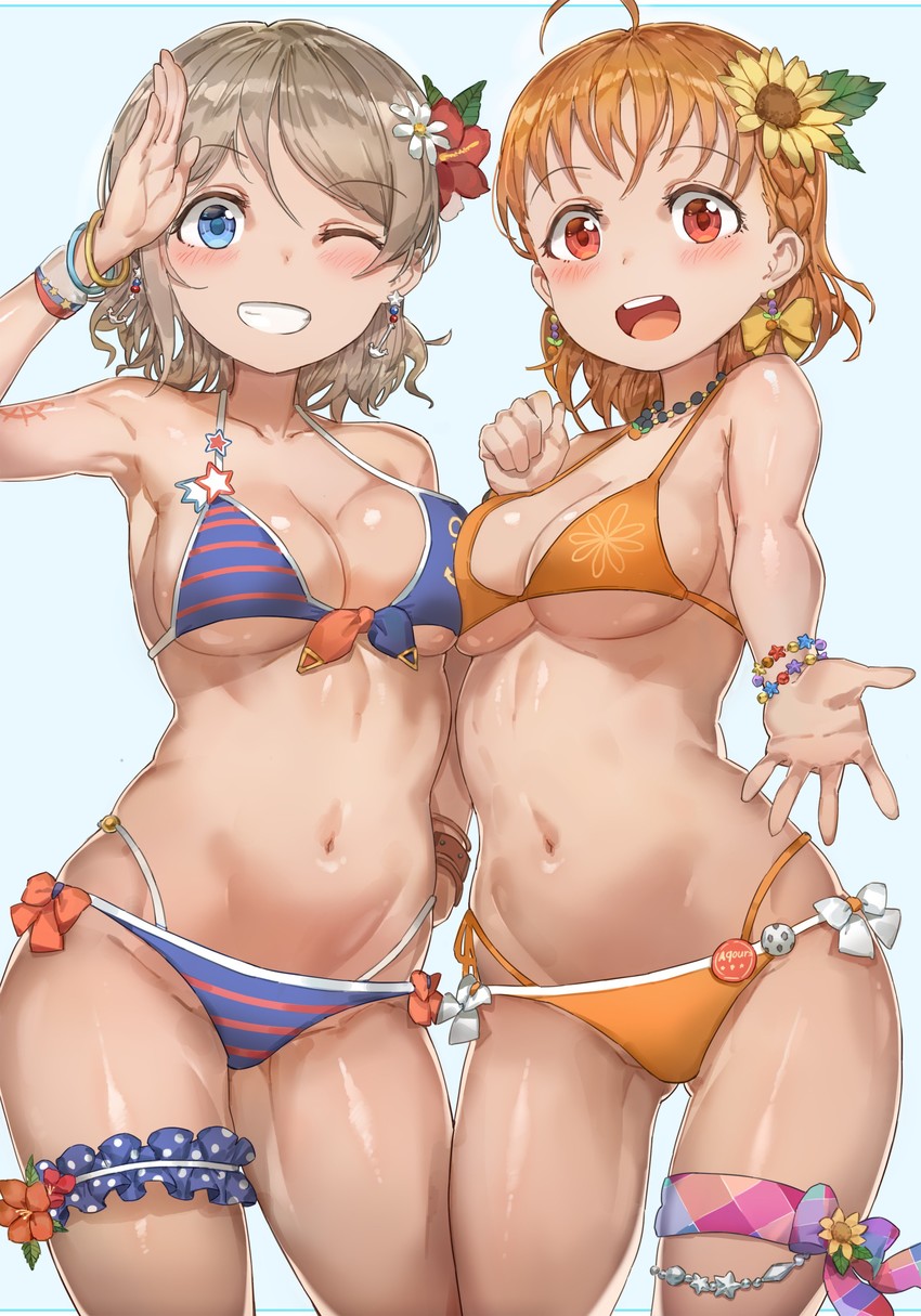 watanabe you and takami chika (love live! and 1 more) drawn by free_style_(yohan1754)