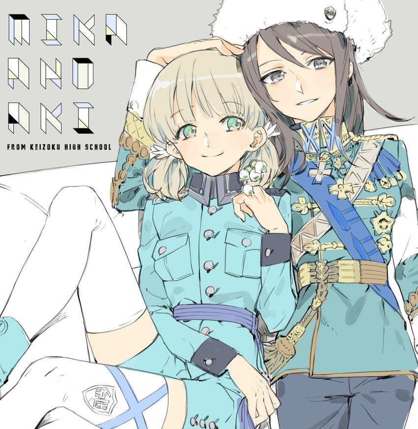 mika and aki (girls und panzer and 1 more) drawn by nishihara_isao