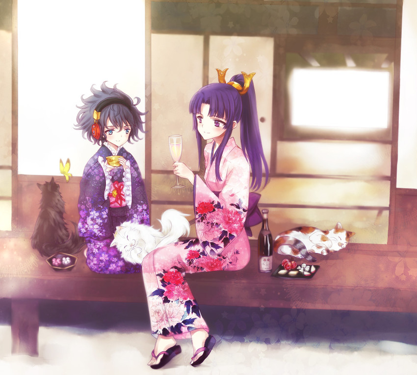 minamoto no yoshitsune and ludwig van beethoven (eiyuu senki) drawn by furayu_(flayu)
