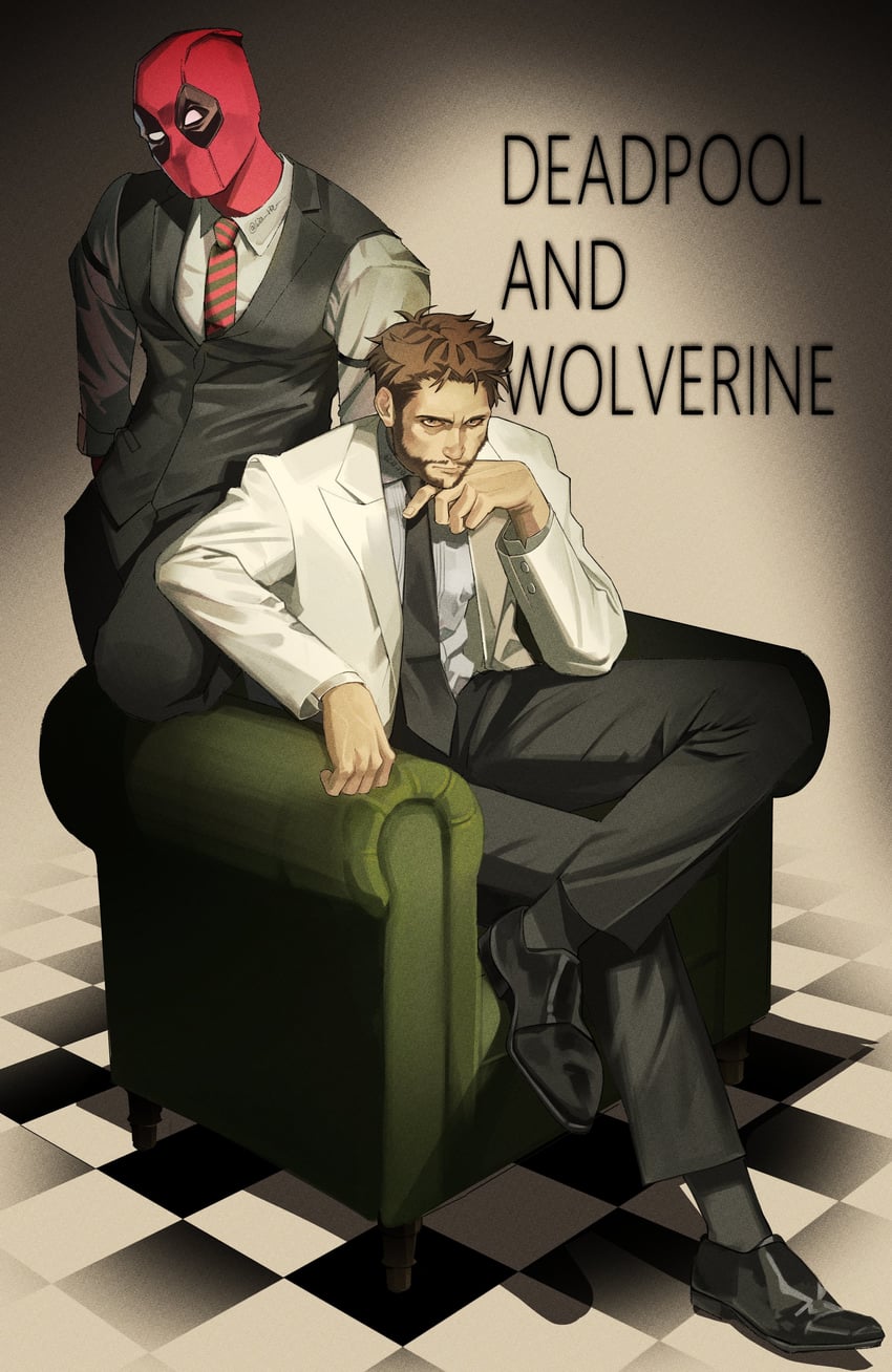 wolverine and deadpool (marvel and 4 more) drawn by lia_ria