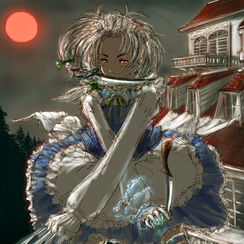 izayoi sakuya (touhou) drawn by daro