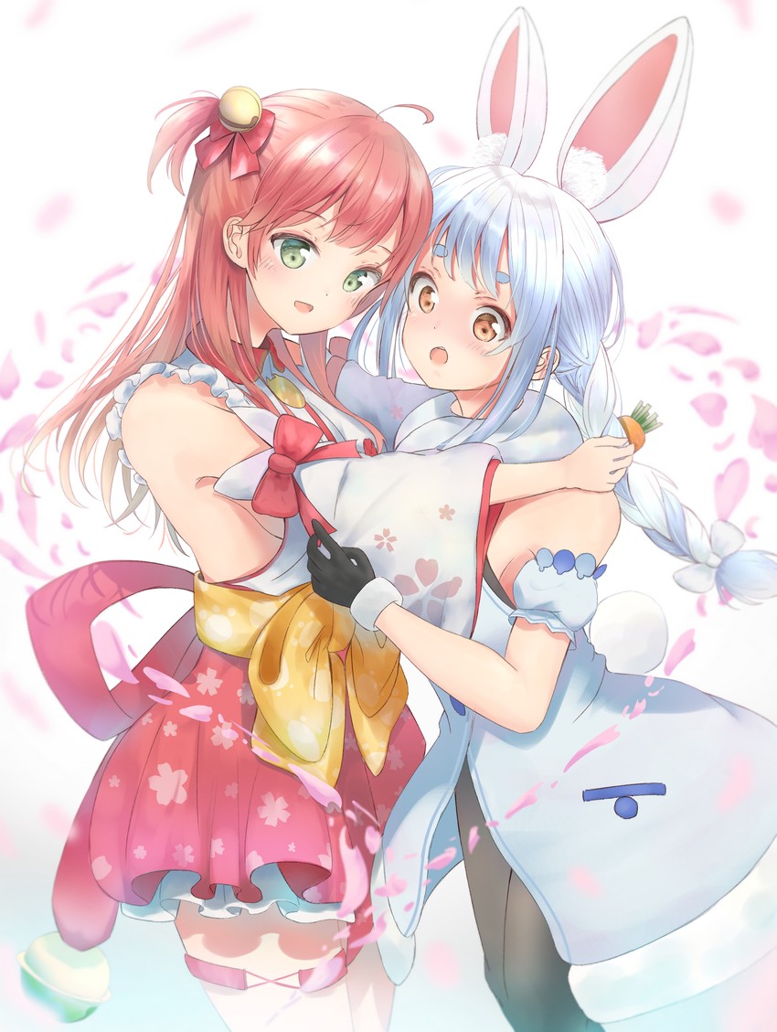 usada pekora and sakura miko (hololive) drawn by lanzi_(lanzi_vt)