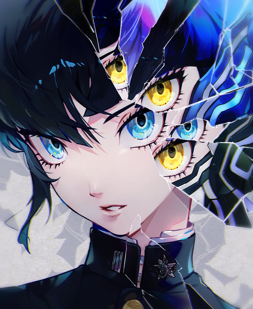 protagonist (shin megami tensei and 2 more) drawn by themoonrabbit