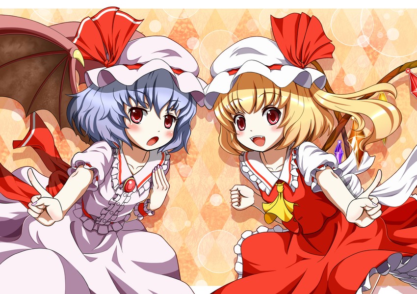 remilia scarlet and flandre scarlet (touhou) drawn by mount_whip