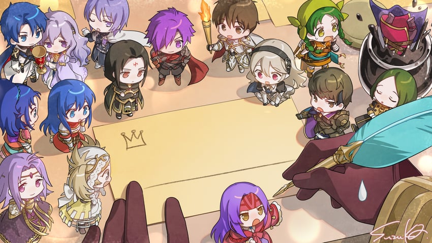 female corrin, kiran, caeda, soren, lissa, and 12 more (fire emblem and 13 more) drawn by suzuka_(rekkyo)