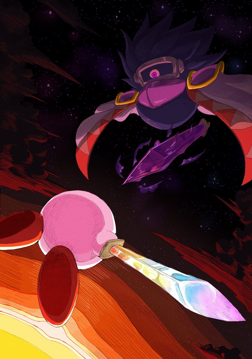 kirby, dark matter, and dark matter blade (kirby and 1 more) drawn by omanju