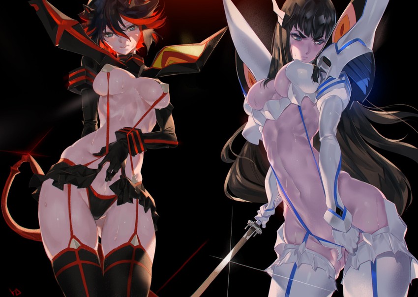matoi ryuuko, senketsu, kiryuuin satsuki, and junketsu (kill la kill) drawn by yd_(orange_maru)