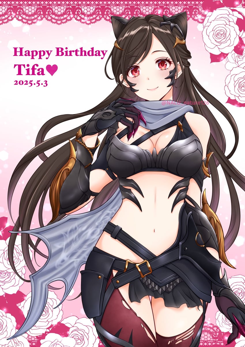 tifa lockhart and fenrir (final fantasy and 2 more) drawn by nalu
