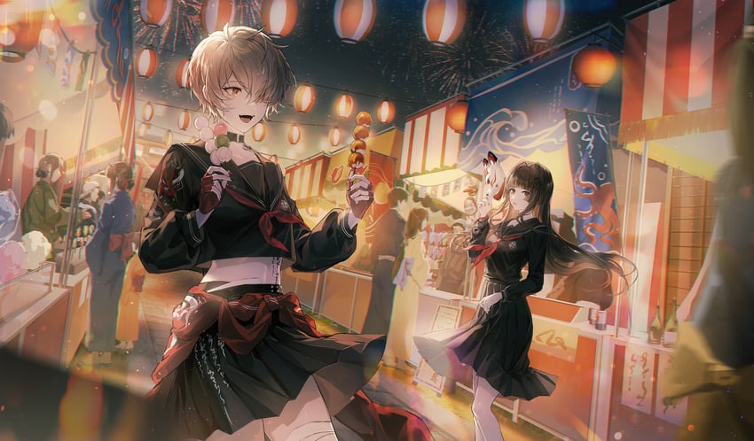 yata, saotome yuuka, and yata: fulgor (punishing: gray raven) drawn by akiyadol