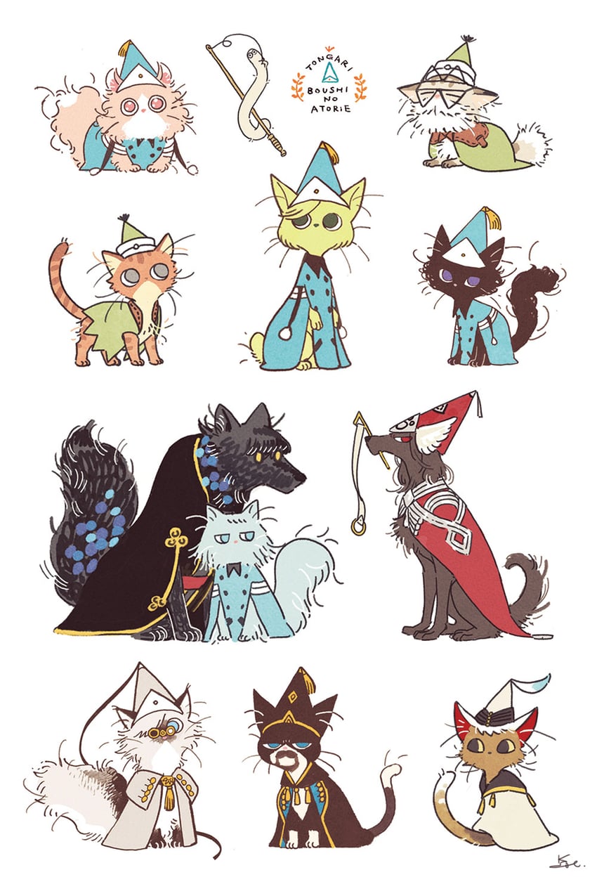coco, qifrey, olruggio, brushbuddy, agott, and 7 more (tongari boushi no atelier) drawn by shirahama_kamome