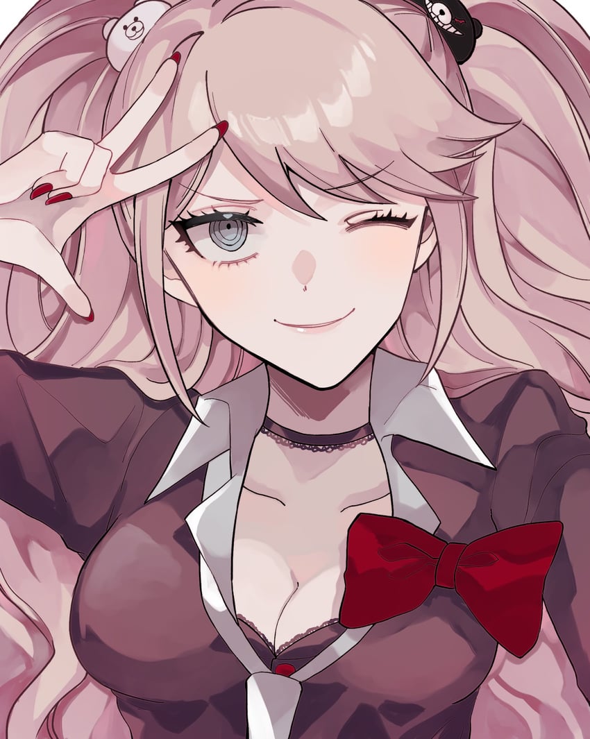 enoshima junko (danganronpa and 1 more) drawn by hakumai_(mgmg_okomee)