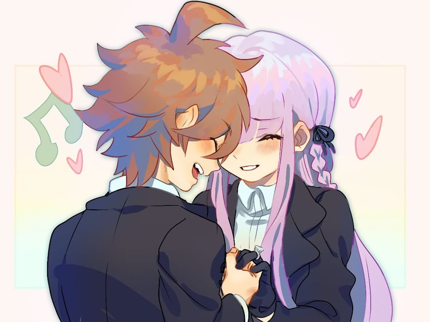 kirigiri kyoko and naegi makoto (danganronpa and 1 more) drawn by yencatx