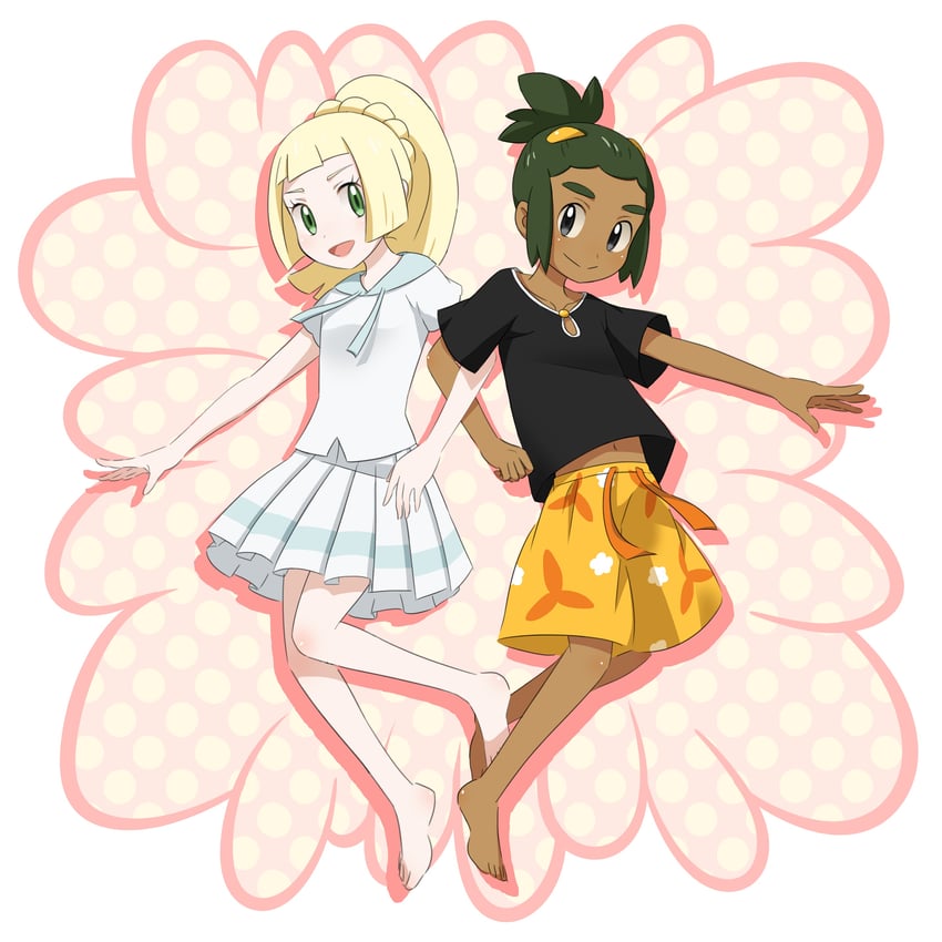 lillie and hau (pokemon and 1 more) drawn by sabi_(sb_bstr)