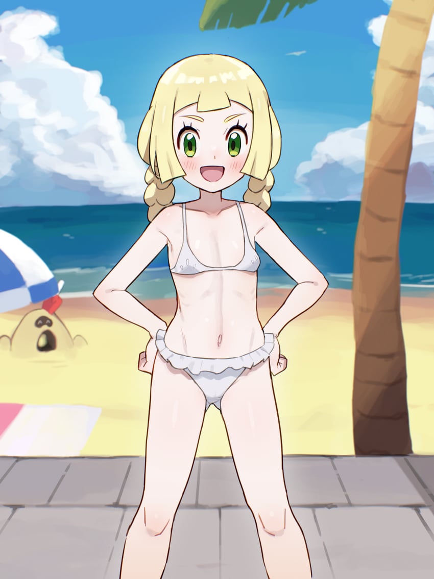 lillie and sandygast (pokemon and 1 more) drawn by chiwino