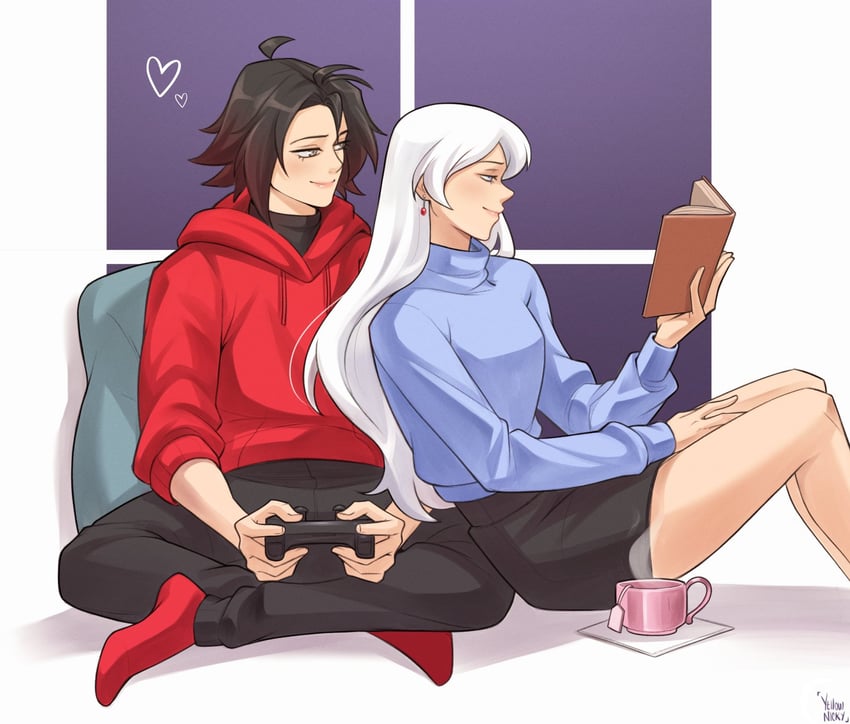 ruby rose and weiss schnee (rwby) drawn by yellow_nicky