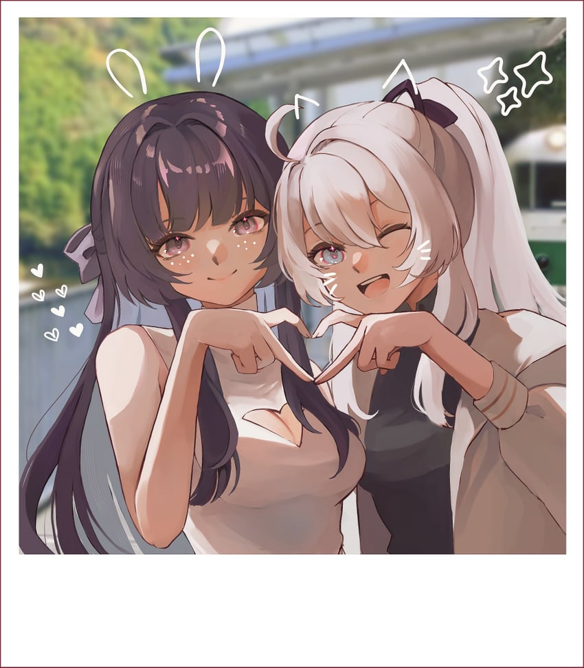 kiana kaslana and raiden mei (honkai and 1 more) drawn by mofumanju