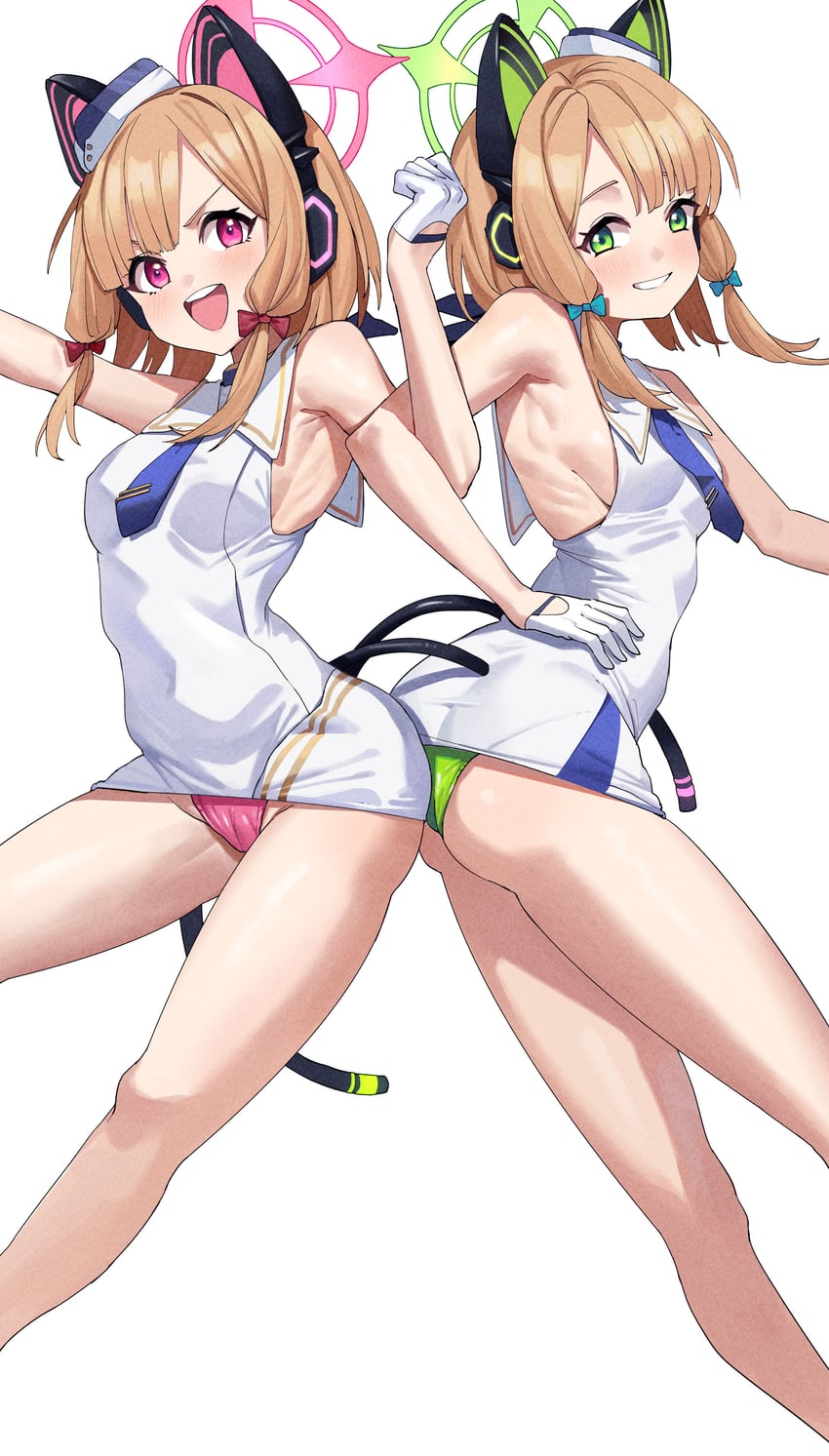 momoi and midori (blue archive) drawn by feipin_zhanshi