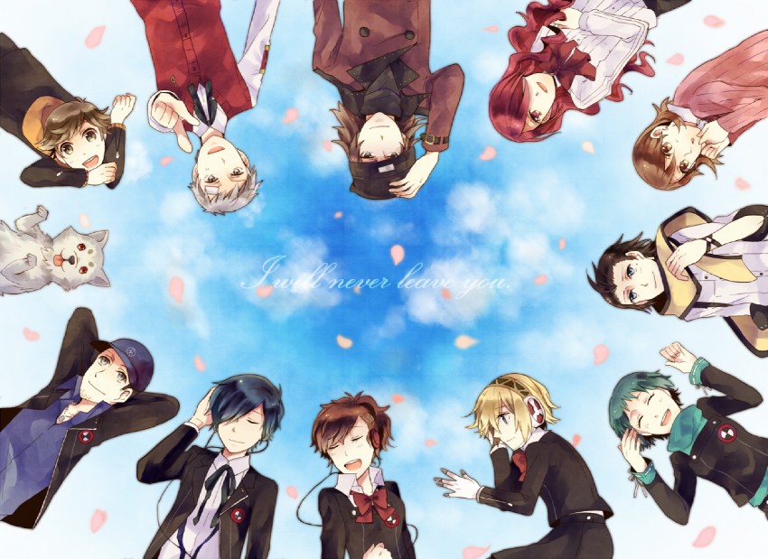 yuuki makoto, aigis, shiomi kotone, takeba yukari, kirijou mitsuru, and 7 more (persona and 2 more) drawn by mentaishi