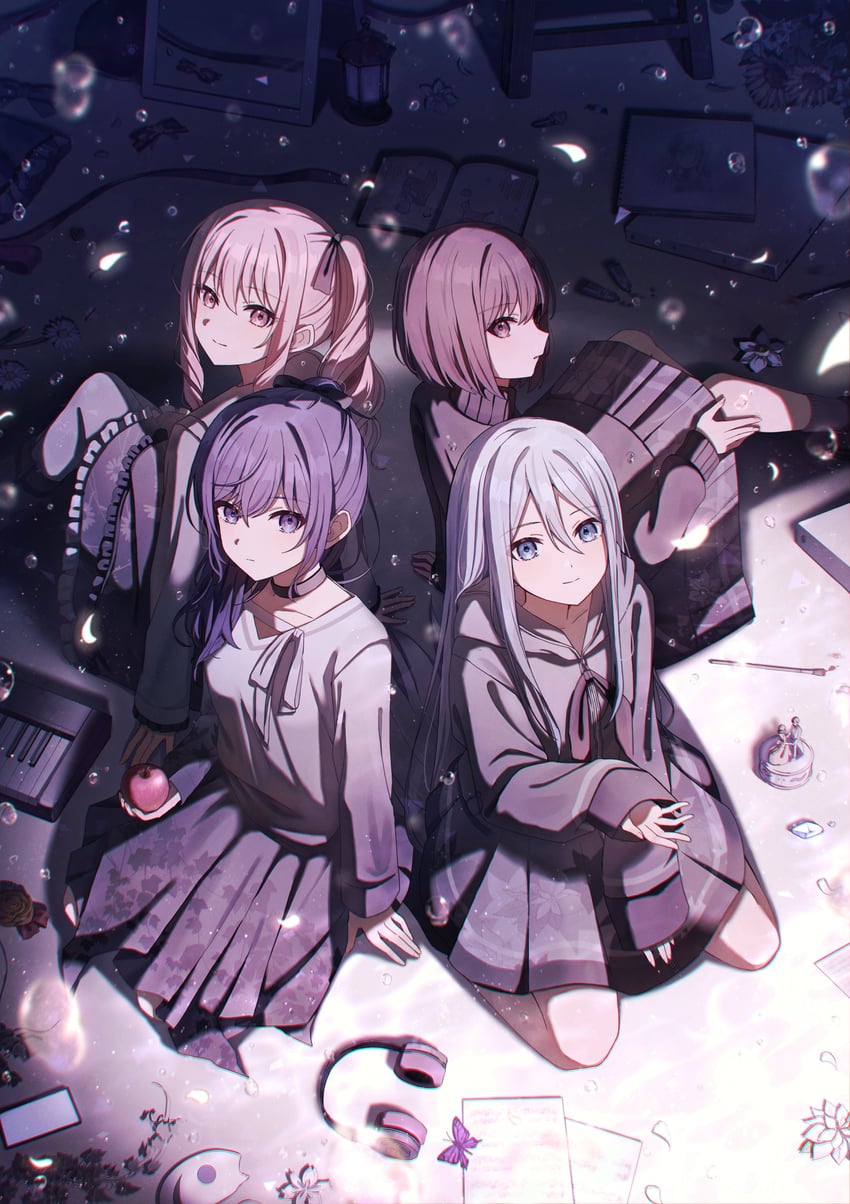 asahina mafuyu, shinonome ena, akiyama mizuki, and yoisaki kanade (project sekai) drawn by miton_(1521084393405571072)