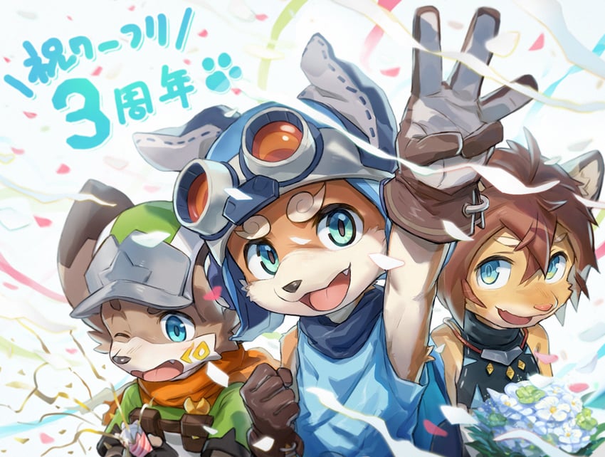 theo, sven, and lou (world flipper) drawn by waahurikya