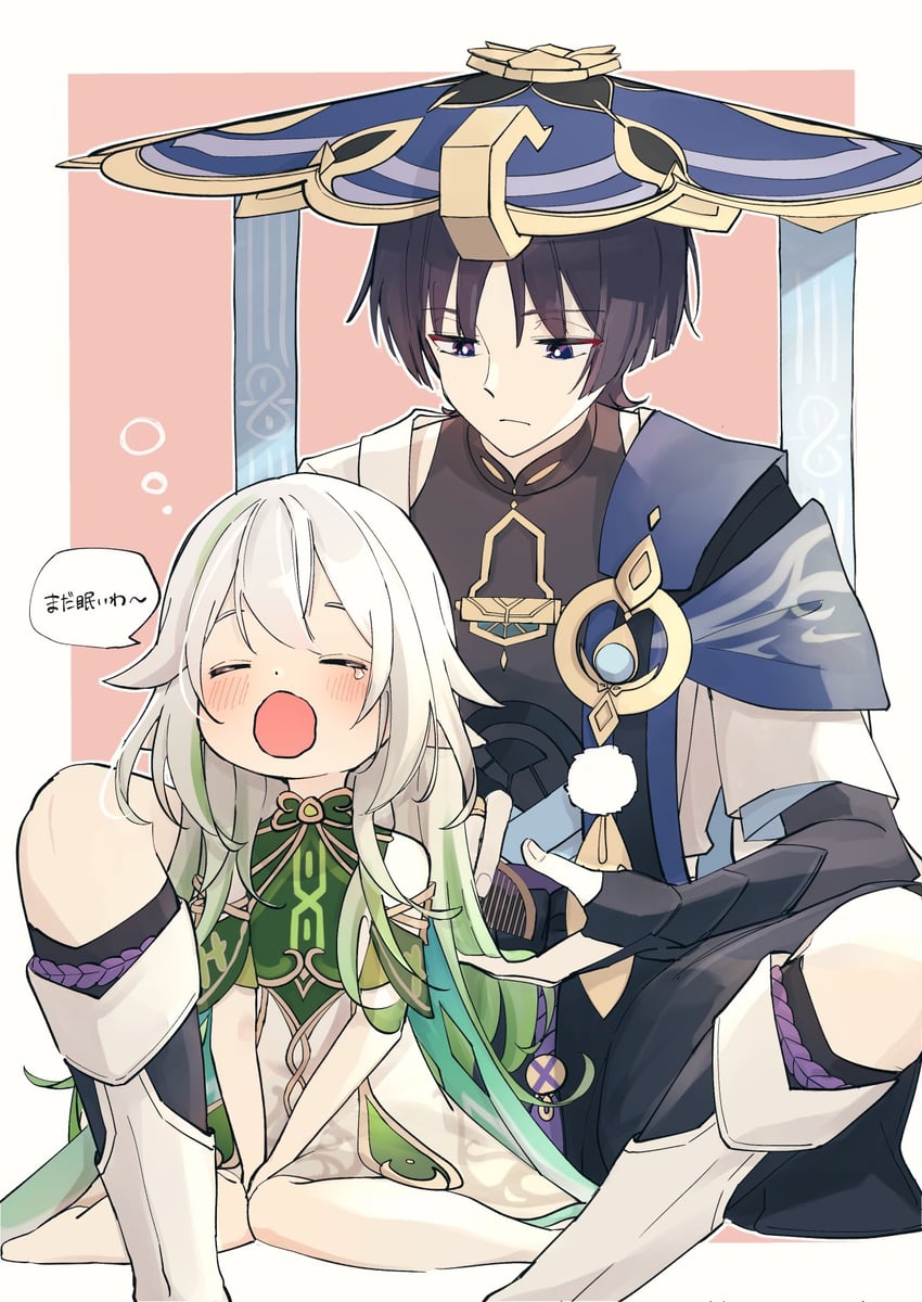scaramouche, nahida, and wanderer (genshin impact) drawn by hiiroai_n