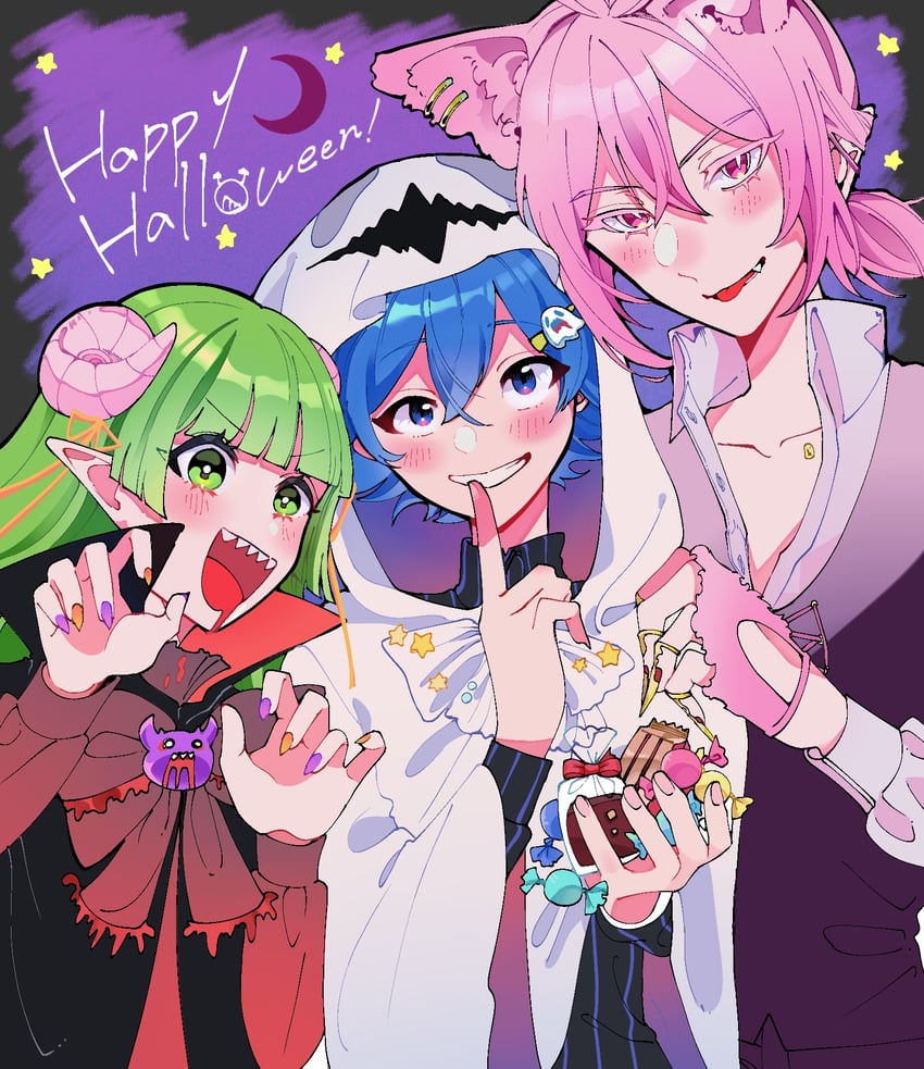suzuki iruma, valac clara, and asmodeus alice (mairimashita! iruma-kun) drawn by mim_6q