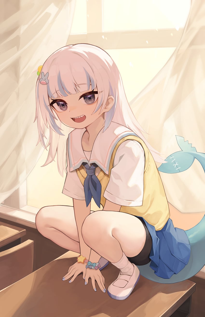 gawr gura (hololive and 1 more) drawn by hun2