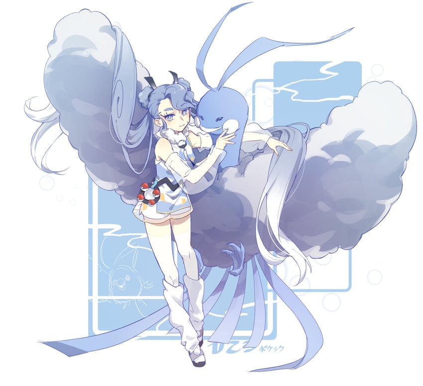 hatsune miku, altaria, and flying miku (pokemon and 2 more) drawn by ikooo_iko