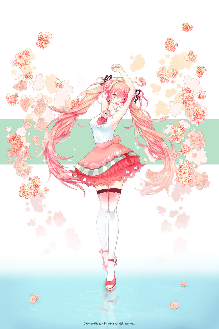 hatsune miku and sakura miku (vocaloid) drawn by ching_(solholic)
